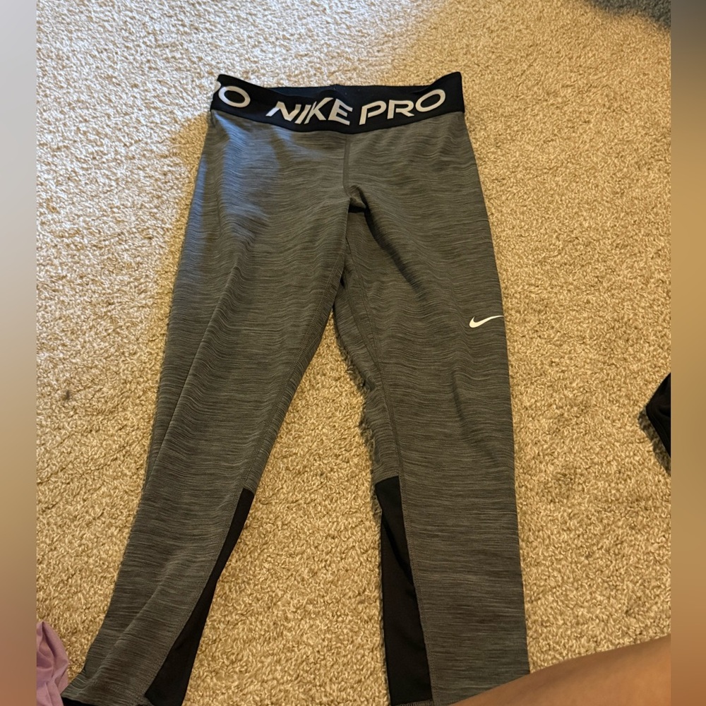 Nike Pro Black and Gray Leggings